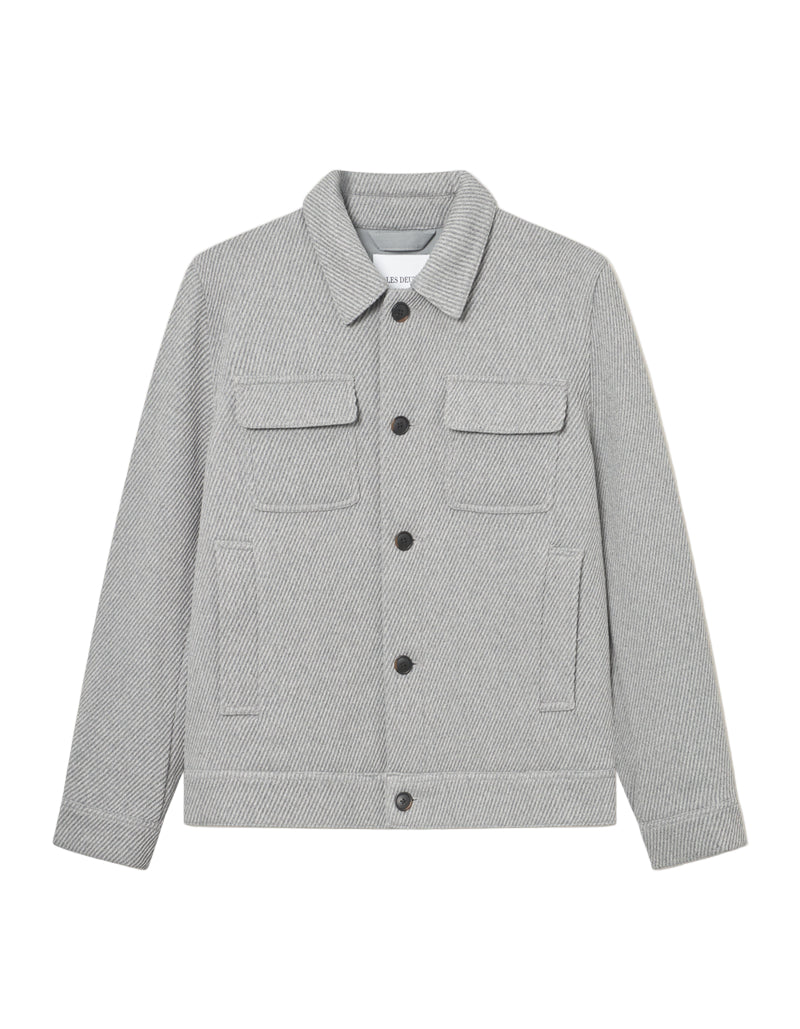 Nash Twill Wool Jacket | Grey Melange