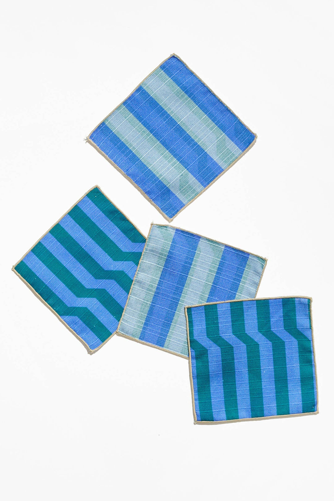 Cocktail Napkin Double Sided Stripe Marine