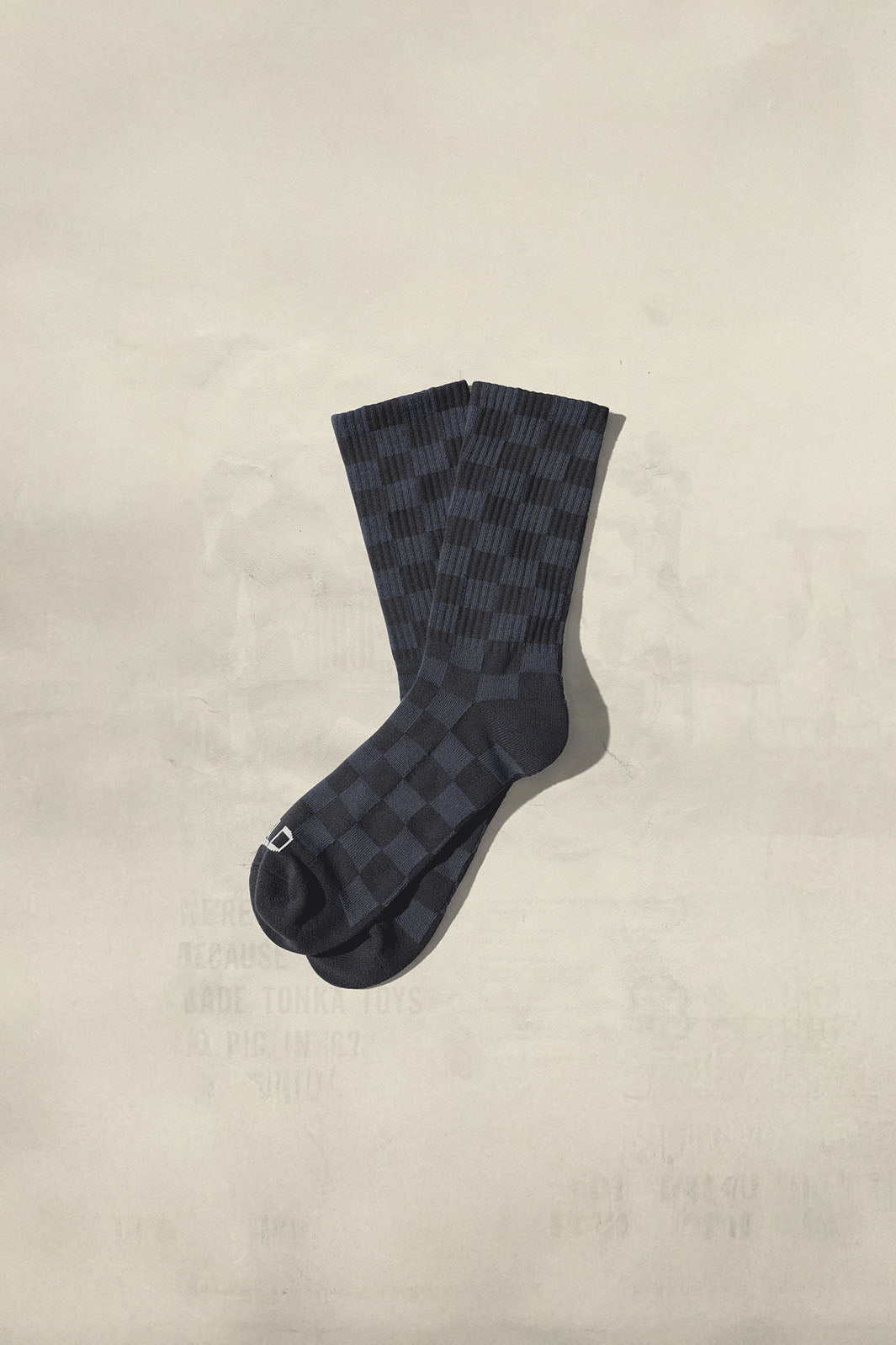 Tonal Checkerboard Sock | Slate Blue