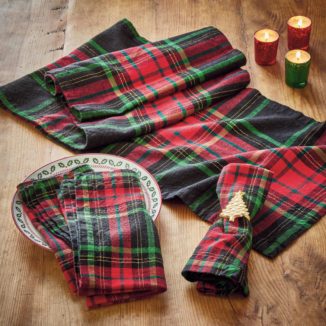 Festive Plaid Napkin Set Of 4