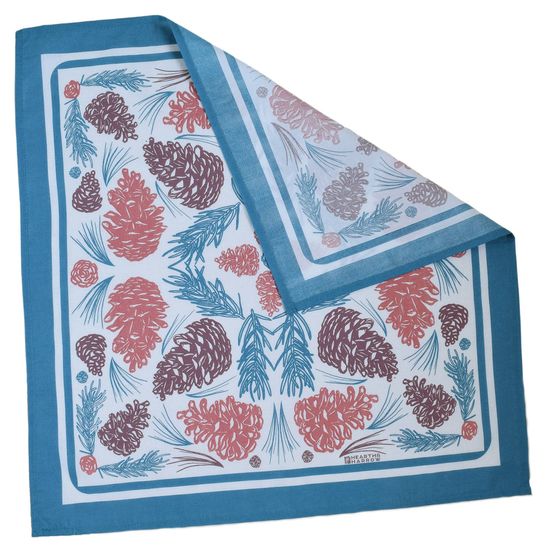 Pine Cone Bandana | Blue/Green