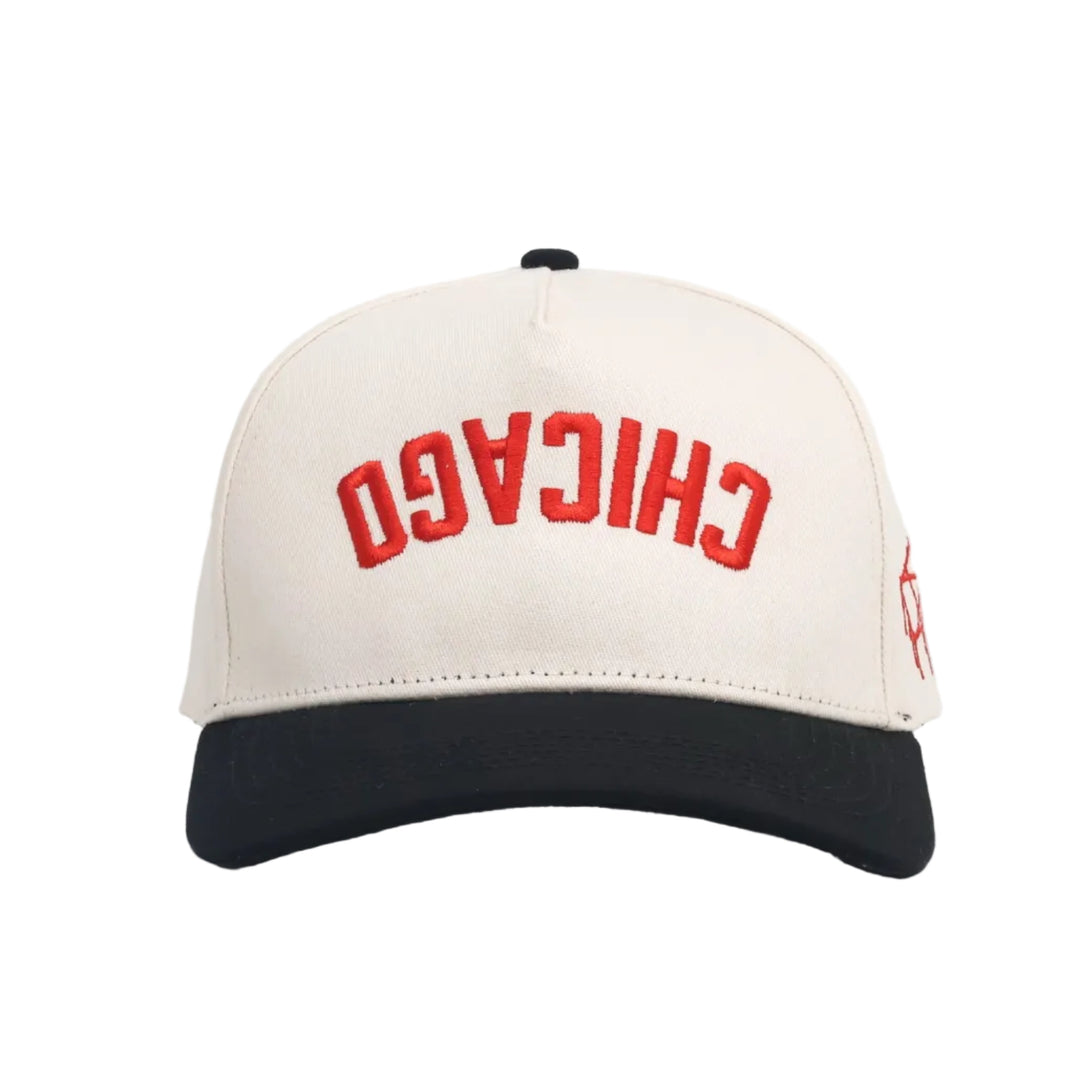 Upside Down CHICAGO Hat | Red & Black