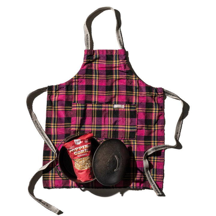 Recycle Cotton Check Apron -Pink
