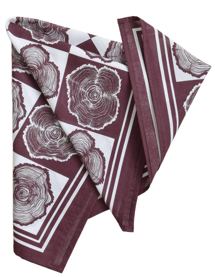 Tree Ring Bandana | Burgundy
