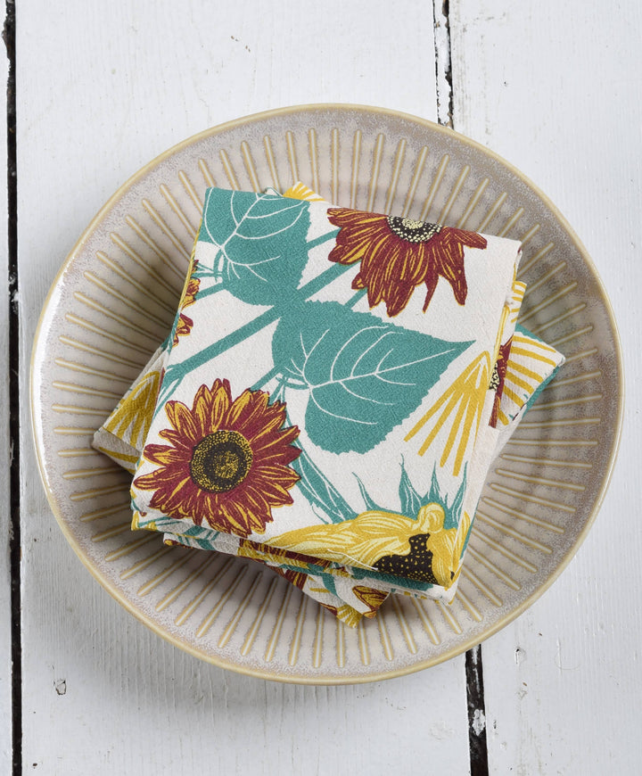 Organic Cotton Sunflower Napkins - 20" x 20" - Set of 4