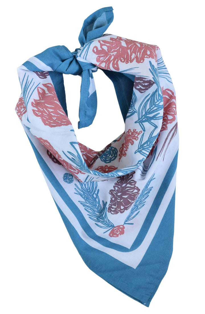 Pine Cone Bandana | Blue/Green