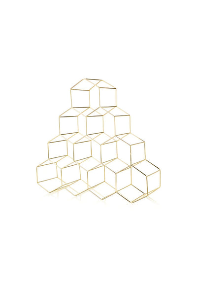 10-Bottle Geo Wine Rack - Gold