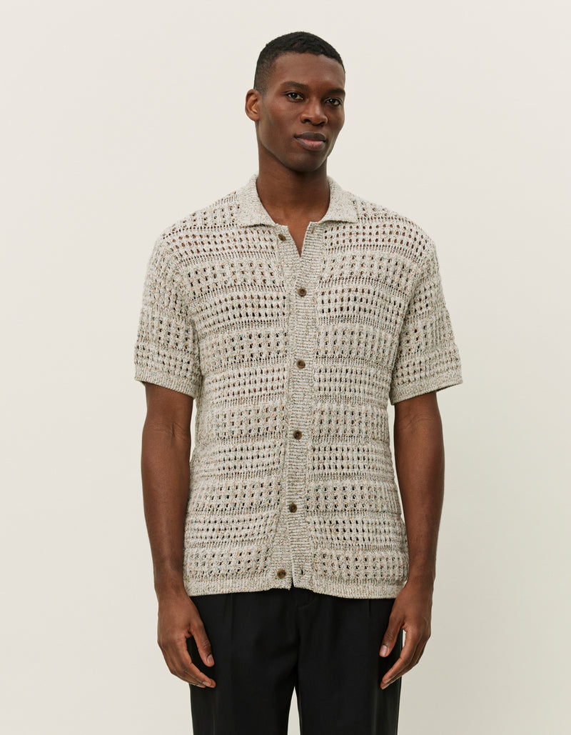 Elvin Structure Knitted SS Shirt | Light Sand