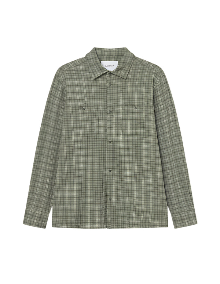 John Check Shirt | Olive Night
