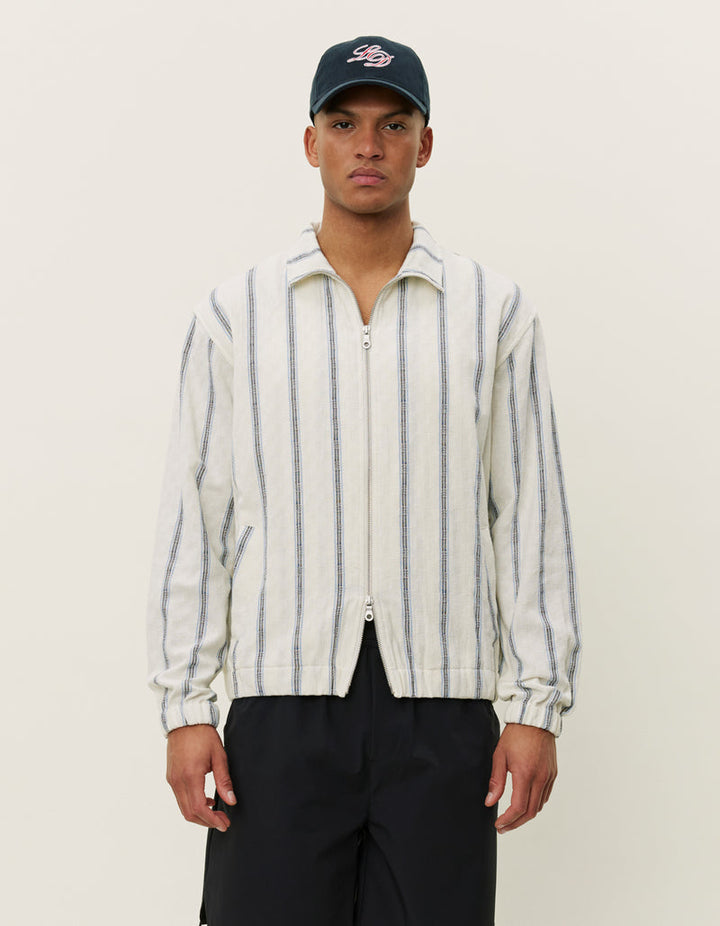 Stanley Check Dobby Track Top | Light Ivory