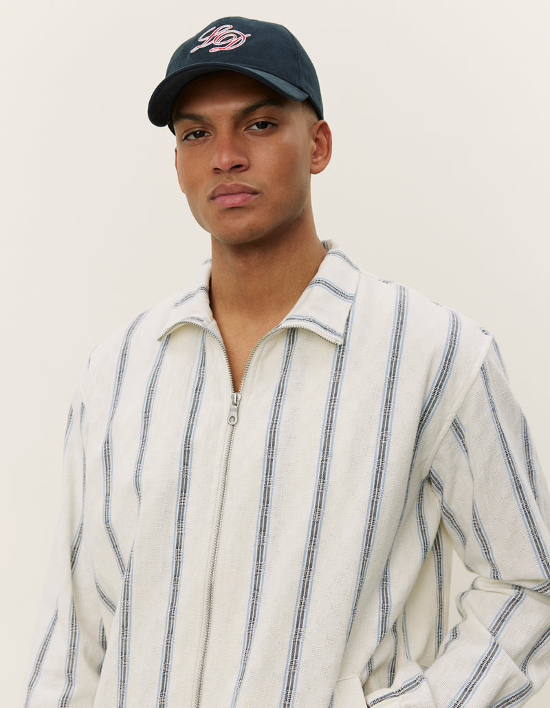 Stanley Check Dobby Track Top | Light Ivory