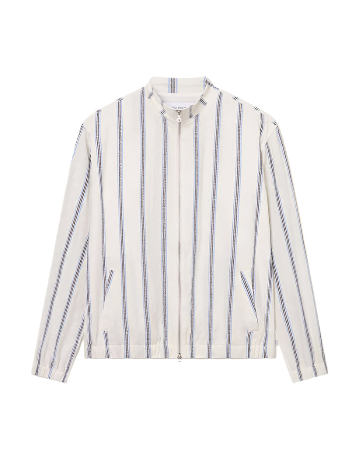 Stanley Check Dobby Track Top | Light Ivory
