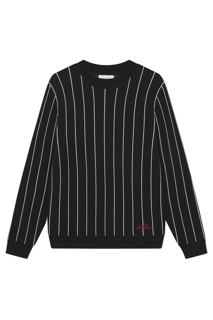 Gaston Jacquard Pinstripe Knit | Black