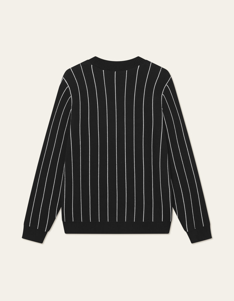 Gaston Jacquard Pinstripe Knit | Black