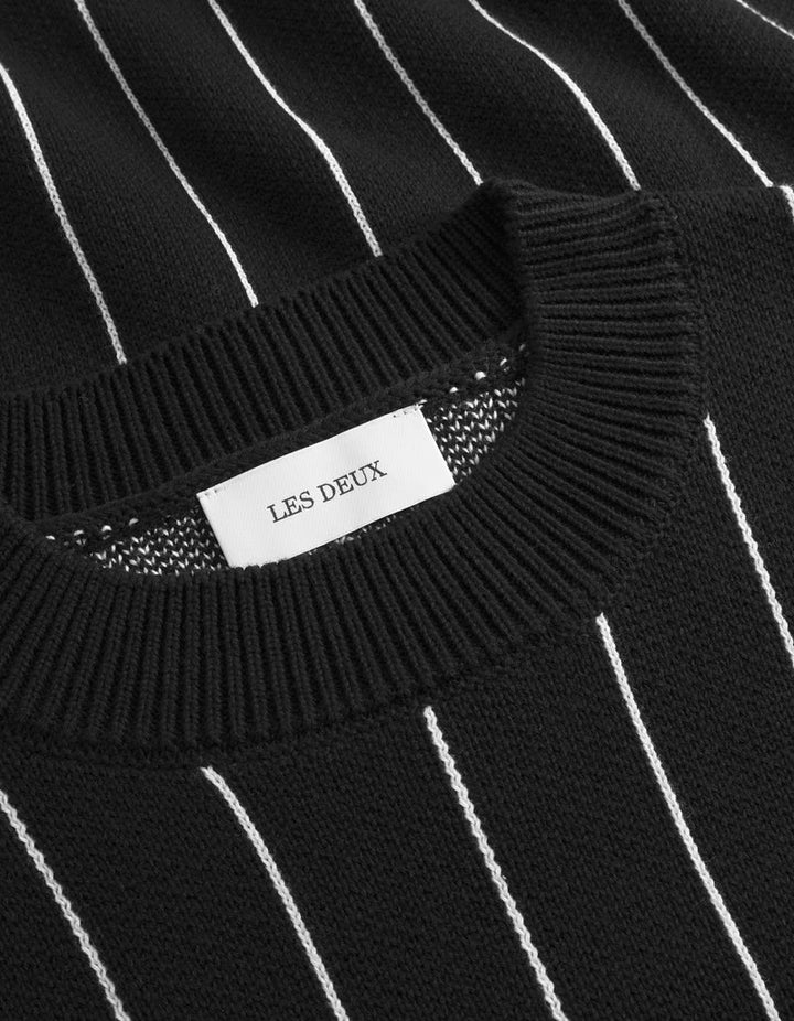 Gaston Jacquard Pinstripe Knit | Black