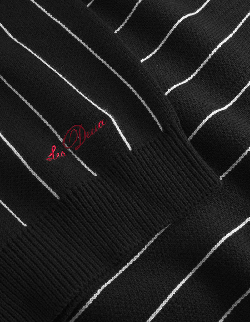 Gaston Jacquard Pinstripe Knit | Black