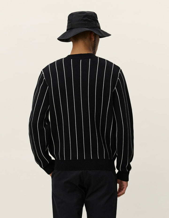 Gaston Jacquard Pinstripe Knit | Black