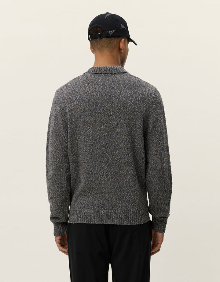 Billy Mouliné Knitted Polo | Black