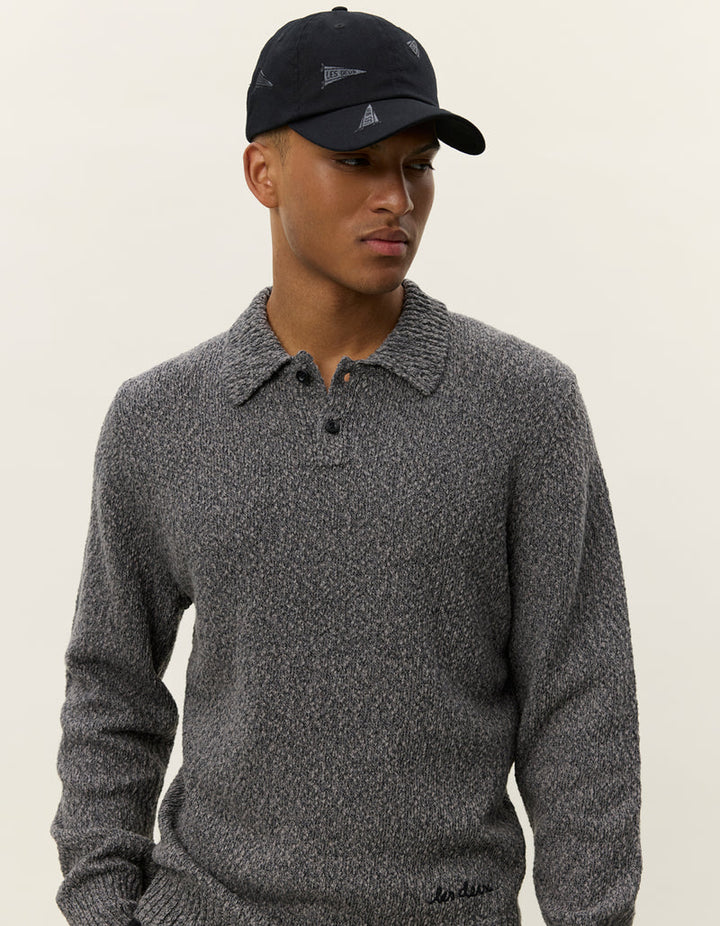 Billy Mouliné Knitted Polo | Black