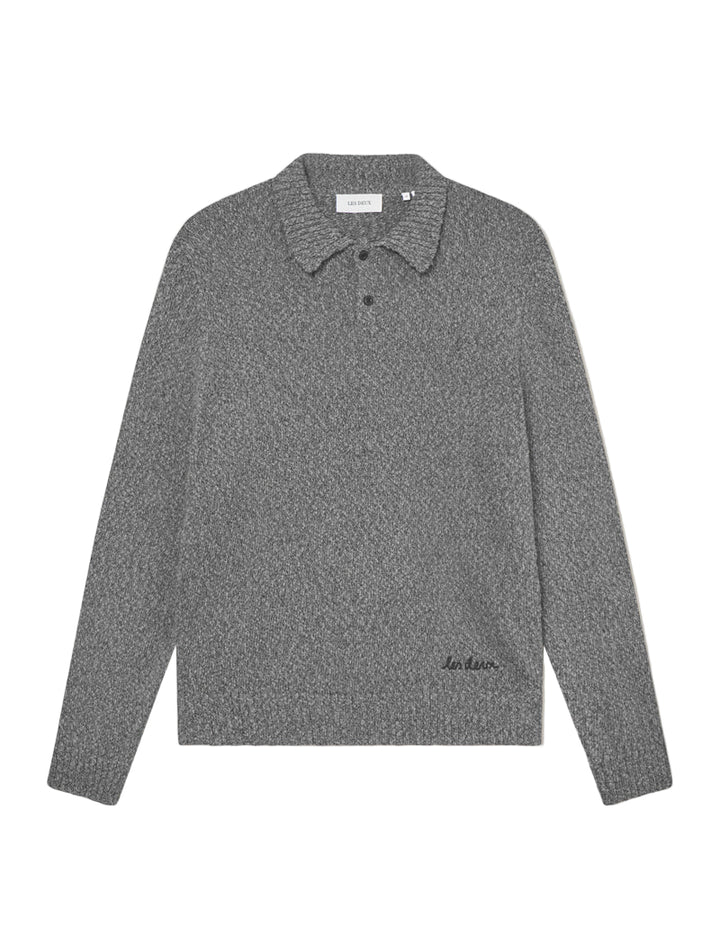 Billy Mouliné Knitted Polo | Black
