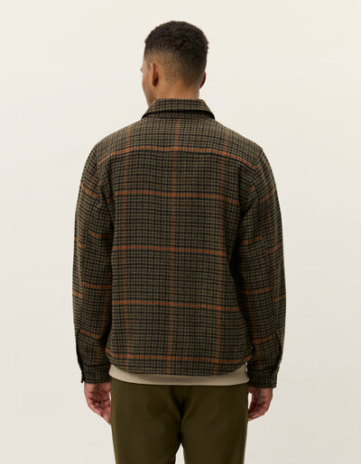 Kody Houndstooth Overshirt | Teak Brown