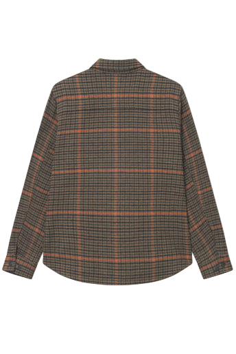 Kody Houndstooth Overshirt | Teak Brown