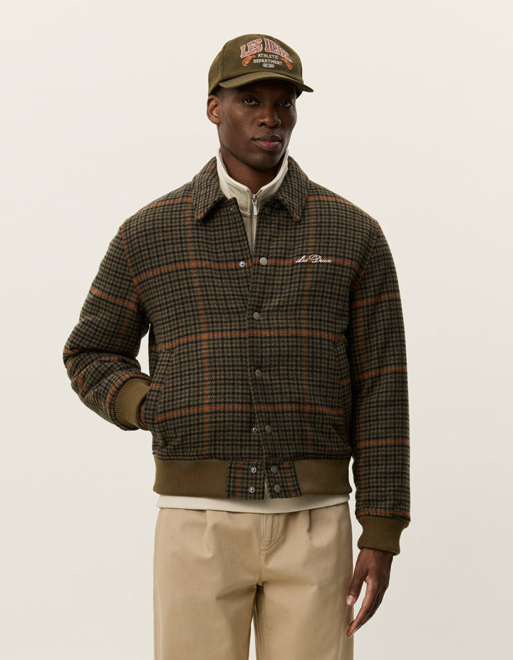 Varsity Houndstooth Jacket | Teak Brown