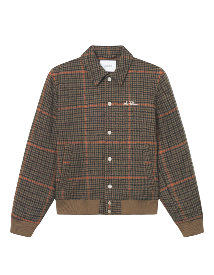 Varsity Houndstooth Jacket | Teak Brown
