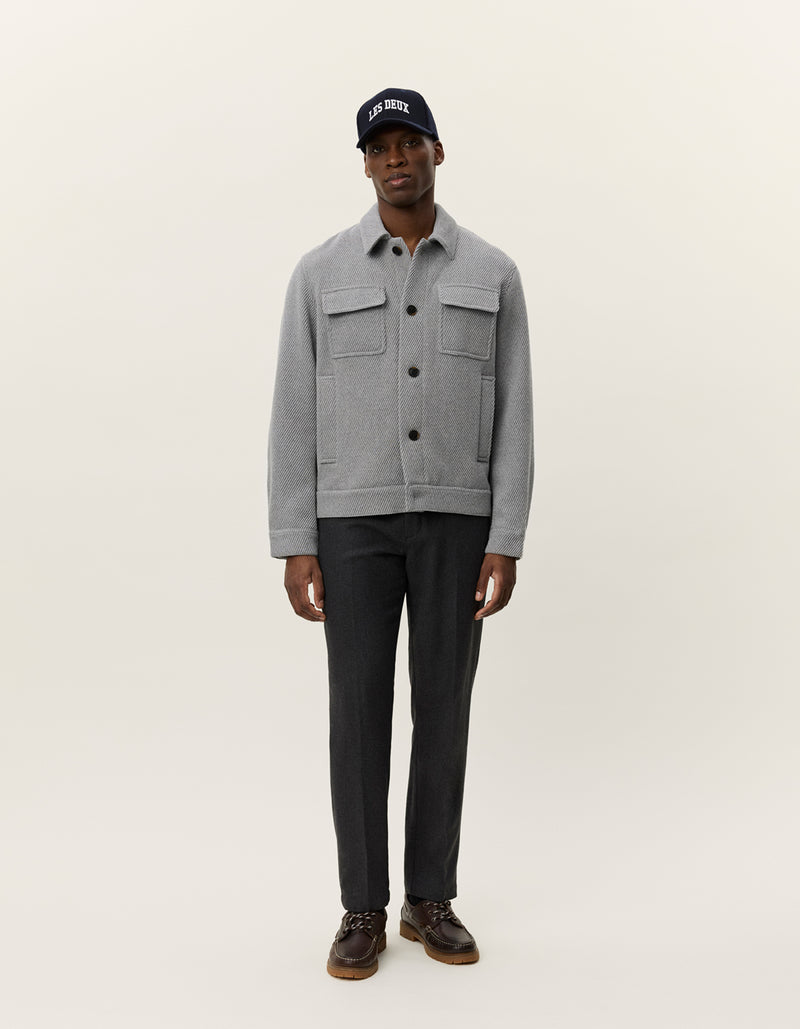Nash Twill Wool Jacket | Grey Melange