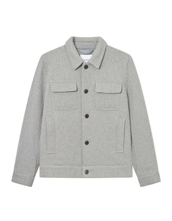 Nash Twill Wool Jacket | Grey Melange