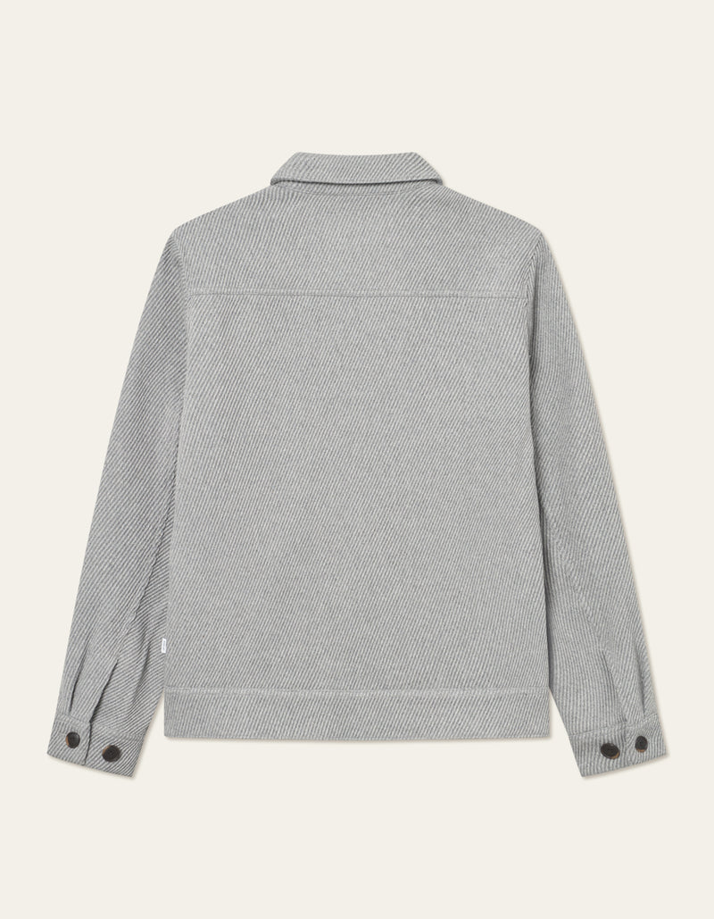 Nash Twill Wool Jacket | Grey Melange