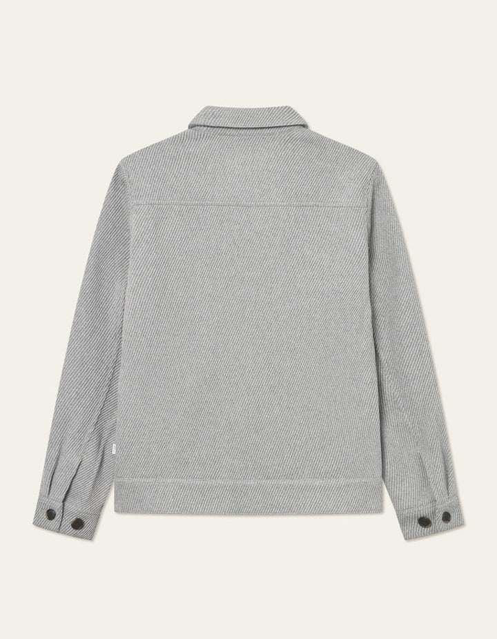 Nash Twill Wool Jacket | Grey Melange