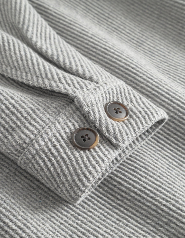 Nash Twill Wool Jacket | Grey Melange