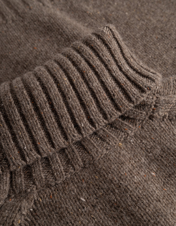 Gary Fleck Rollneck Jumper | Mountain Grey Brown