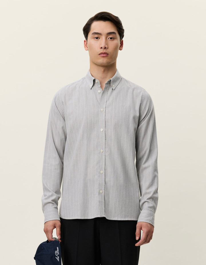 Desert Reg Stripe Shirt | Grey Malange
