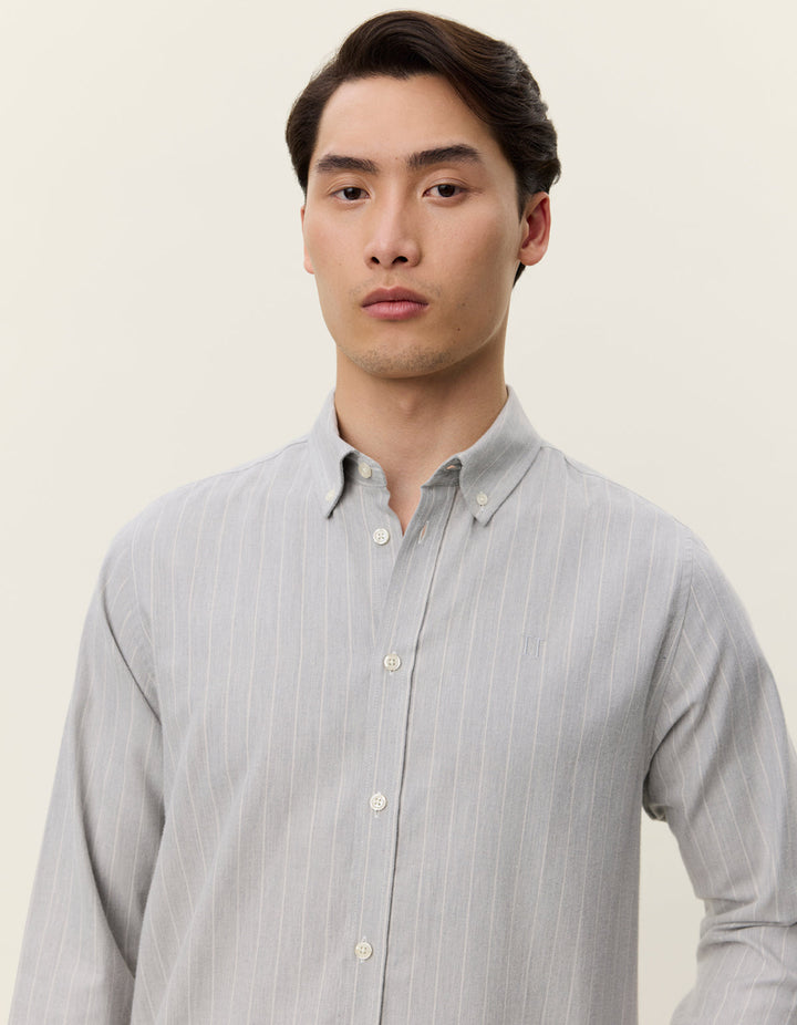 Desert Reg Stripe Shirt | Grey Malange