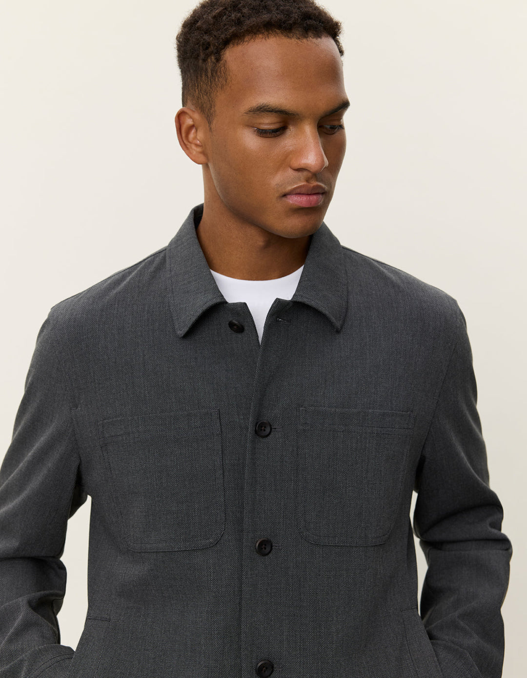Marseille Textured Jacket | Dark Grey Melange