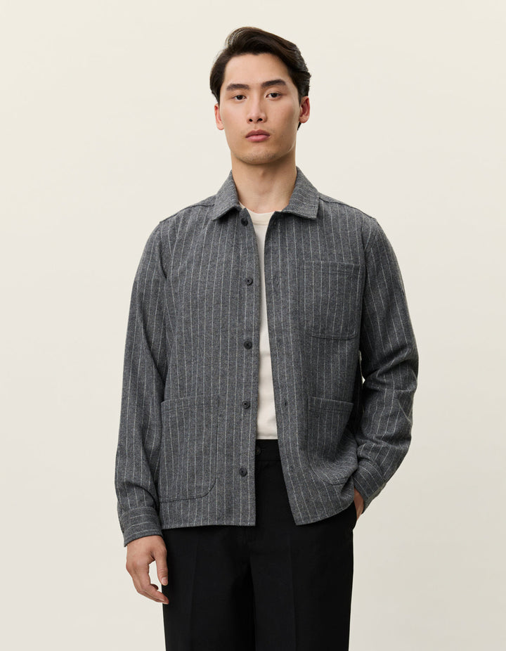Layton Pinstripe Mouliné Overshirt