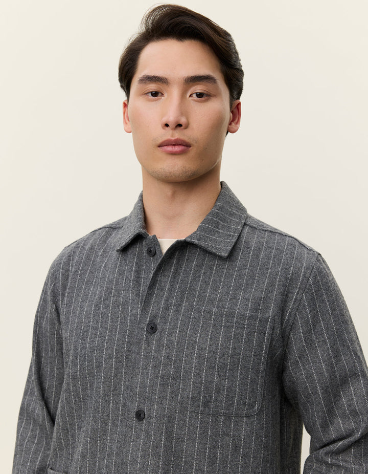 Layton Pinstripe Mouliné Overshirt