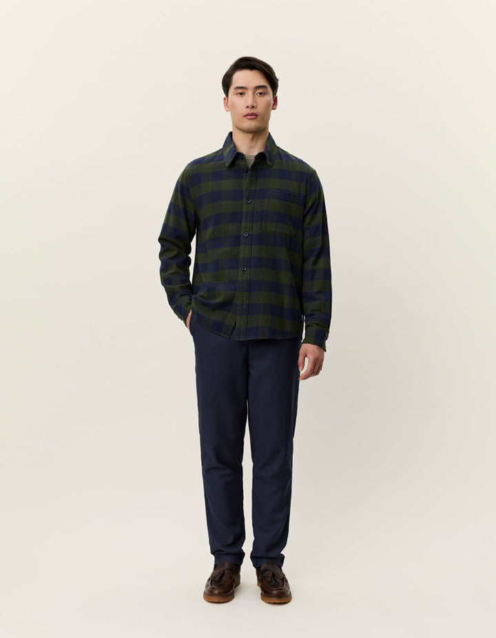 Lennon Buffalo Check Overshirt | Dark Navy