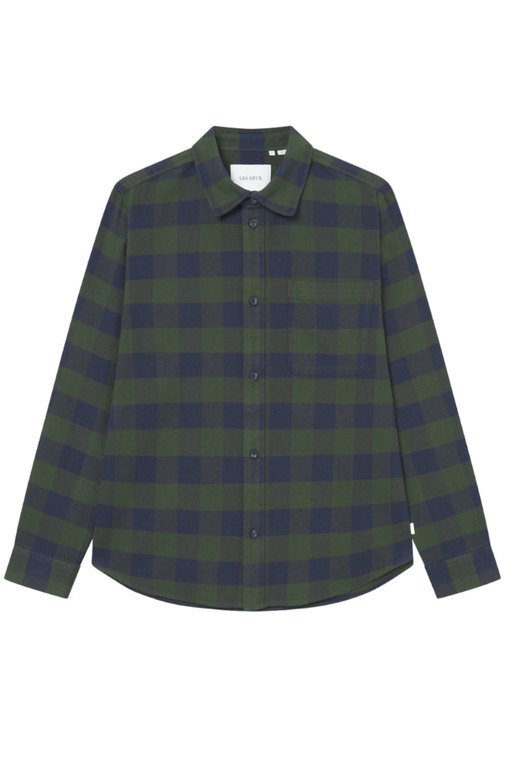 Lennon Buffalo Check Overshirt | Dark Navy