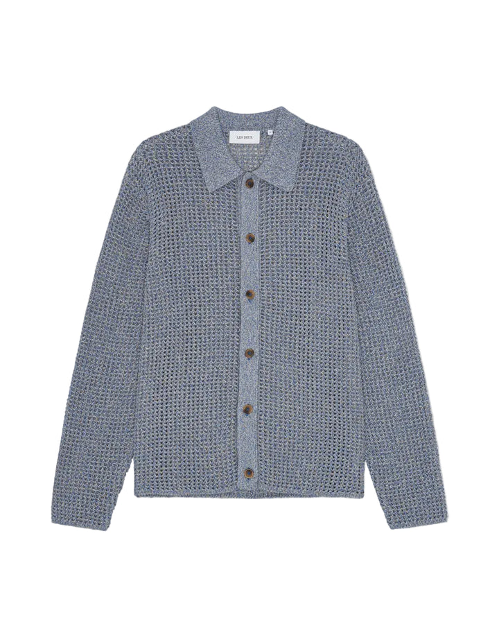 Gerald LS Knitted Shirt | Dark Denim Blue