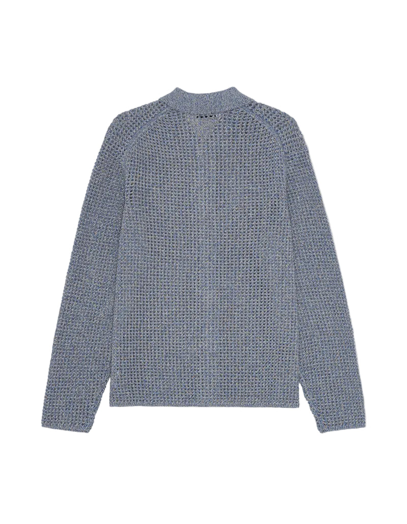 Gerald LS Knitted Shirt | Dark Denim Blue