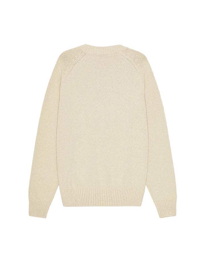 Brad Roundneck Knit | Oyster Gray White