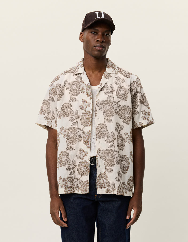 Lesley Flower Jacquard SS Shirt | Ivory – Cowboys and Astronauts