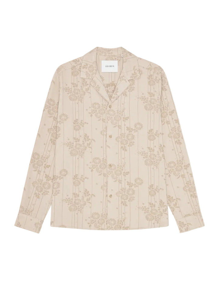 Jasper Flower Jacquard Shirt | Oyster Gray White