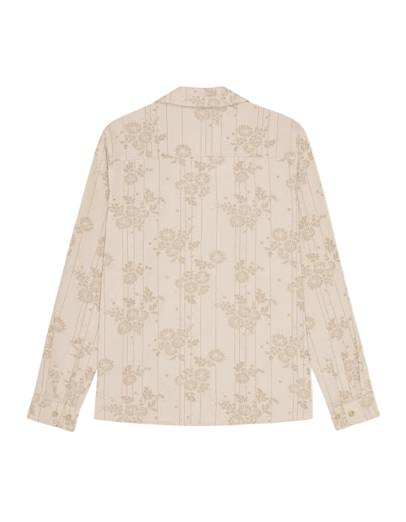 Jasper Flower Jacquard Shirt | Oyster Gray White