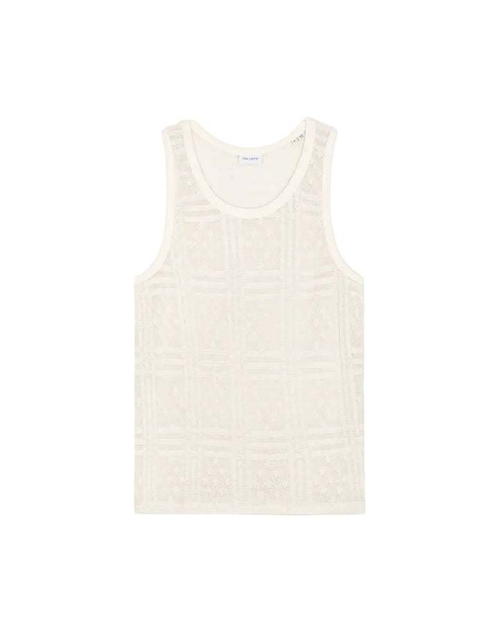 Huxley Pointelle Tank Top | Eggnog White