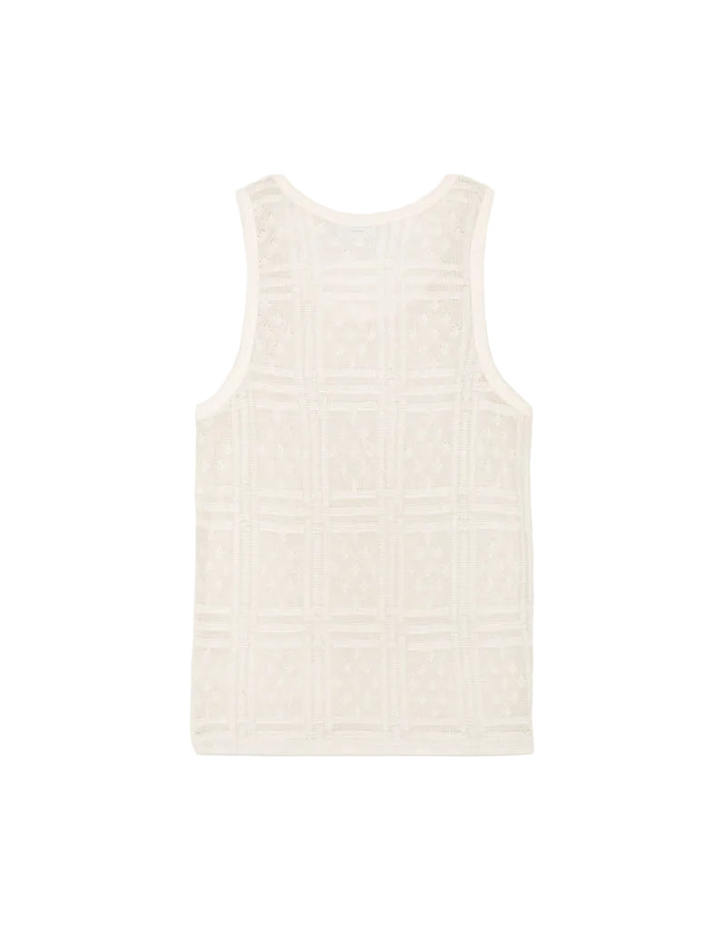 Huxley Pointelle Tank Top | Eggnog White