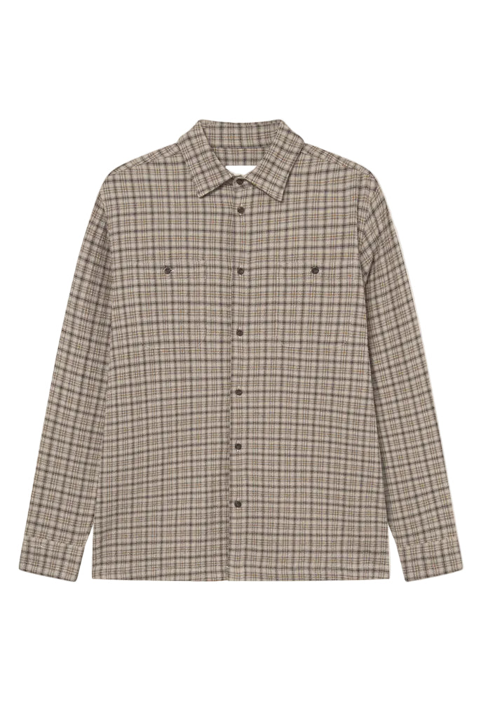 John Check Shirt | Dark Sand